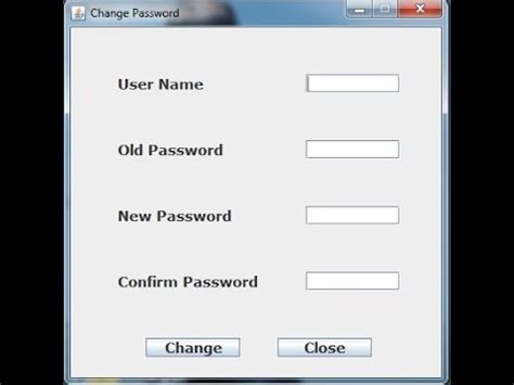 Java Swings Change Password Youtube