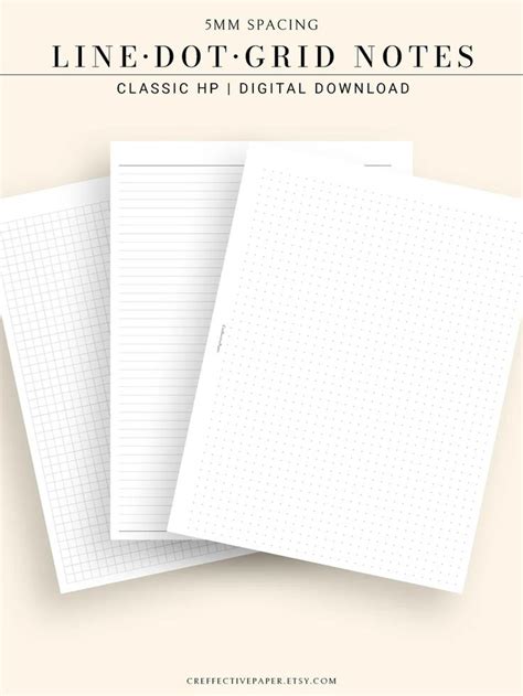 Printable Line Dot Grid Notes Paper Template Bundle Notes For Etsy