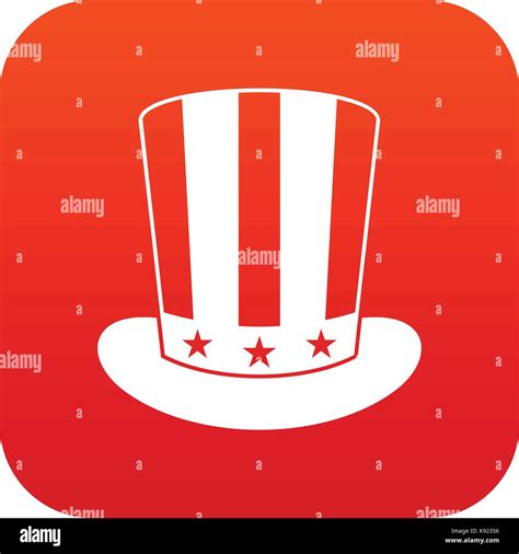 American Hat Icon Digital Red Stock Vector Image And Art Alamy