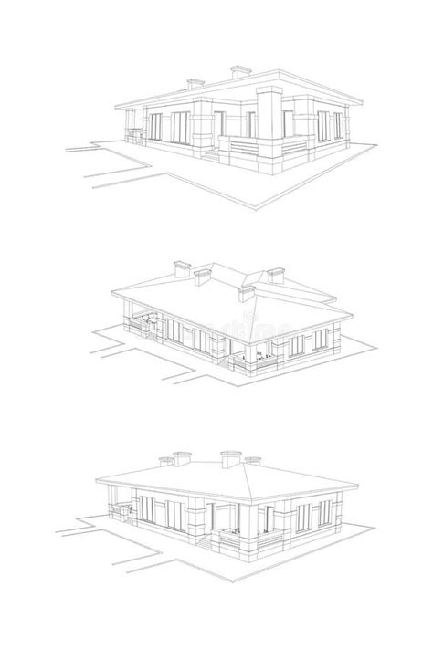 Sistema De Fachadas Privadas De La Casa Dibujo Técnico Arquitectónico