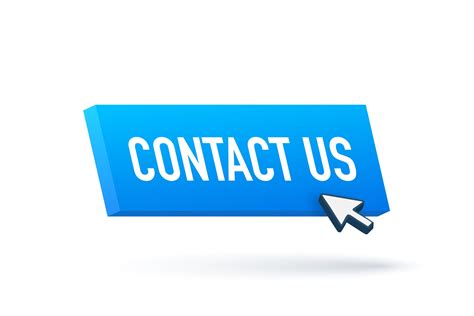 Contact us sign. Contact us blue sticker on white baclground