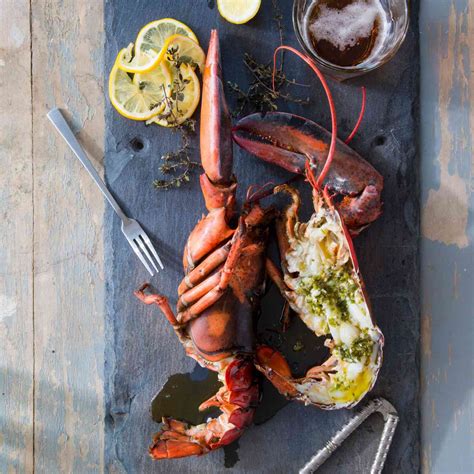 grilled lobsters with herb garlic lemon butter recipe eatingwell