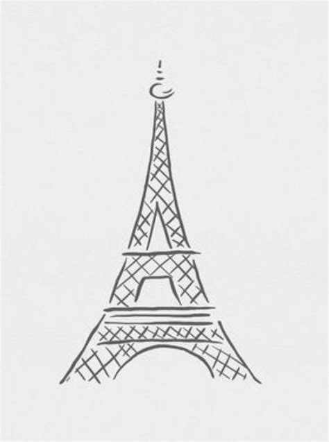 The Eiffel Tower In Paris France Is Drawn With Black And White Ink