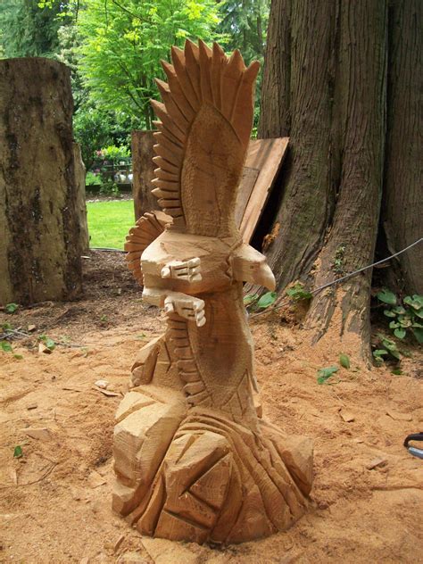 Soaring Eagle Chainsaw Carved From One Western Red Cedar Log