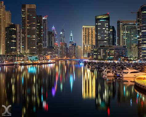 Dubai Marina Reflected Late At Night When There Are No Bo Flickr