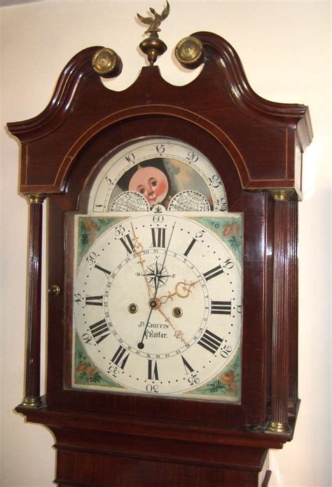 Excellent Mahogany Longcase Clock By Griffiths Of Chester With Moon