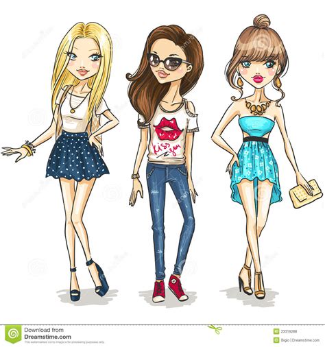 Fashion girls stock vector. Illustration of child ...