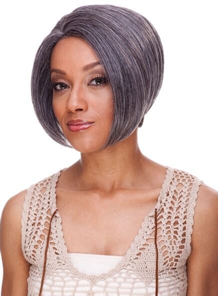 Lace Front Short Striaght Grey Synthetic Wig Wigs For Women