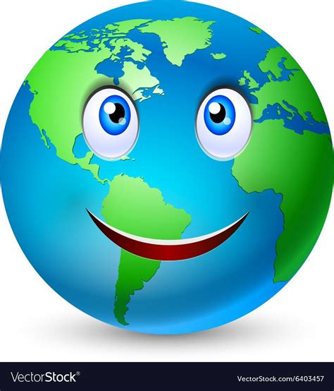 Illustration Of The Smiling Planet Earth On White Download A Free