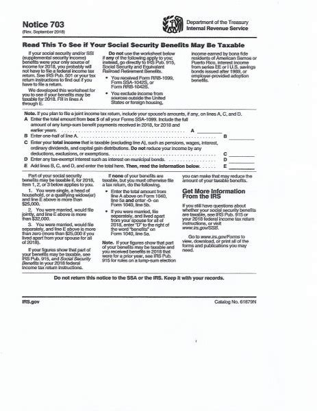 2022 Taxable Social Security Worksheet