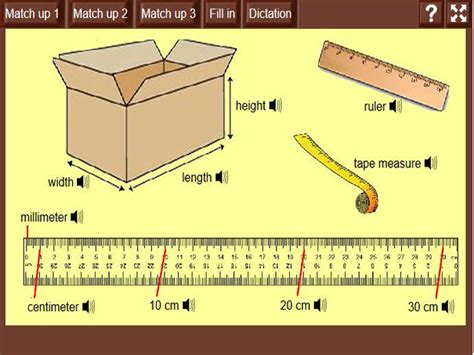 Dimensions And Measurements English