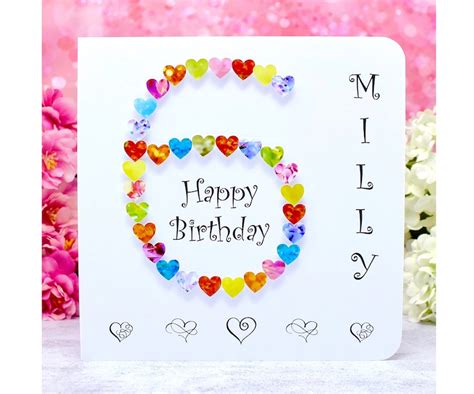 6th Birthday Card Personalised And Handmade Age 6 Card Etsy Uk