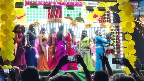 Beautiful Girls On Stage Telugu Recording Dance Telugu Village Dance Telugu Drama Dance