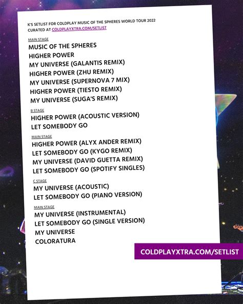 Coldplay World Tour 2022 Songs - Headline News 695klt