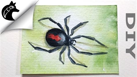 How To Paint A Spider Watercolor Tutorial Trading Card Spider