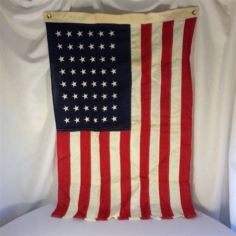 Antique 1950s 48 Star Cotton American Flag Us Flag Bulldog Etsy