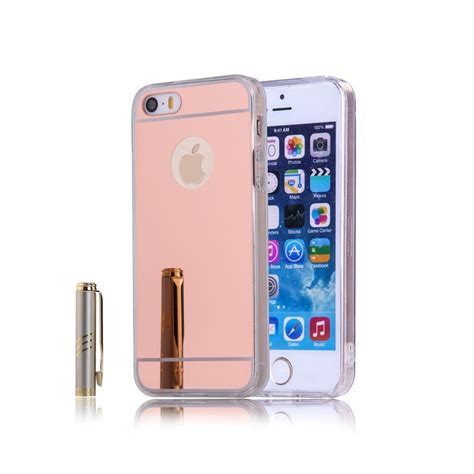 Mirror Case For Iphone 5s Se 5 Back Cover Transparent Clear Border
