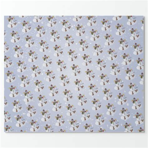 Let It Snow Snowman Christmas Wrapping Paper Zazzle