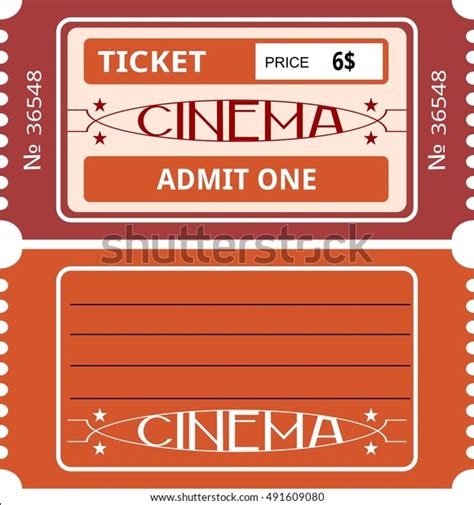 Cinema Tickets Entertainment Film Admission Price Stock Vector Royalty