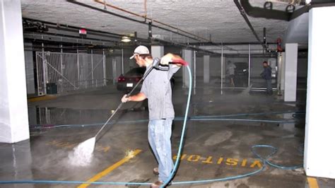 Garage Floor Cleaning Service Parking Lot Pressure Washing