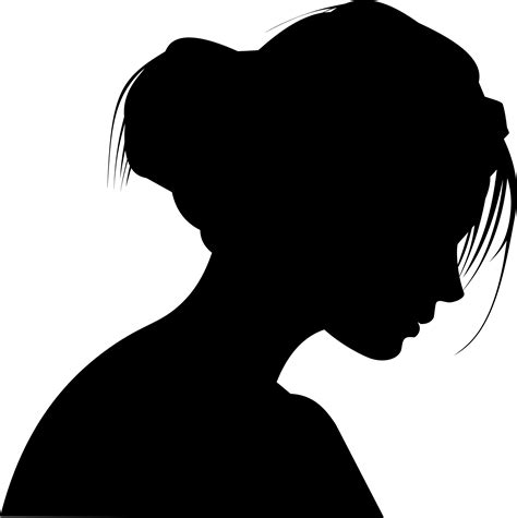 Female Silhouette Drawing Clip Art Woman Head Silhouette Front Png