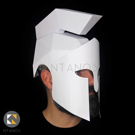 Ancient Greek Spartan Helmet Download The Template And Make Etsy