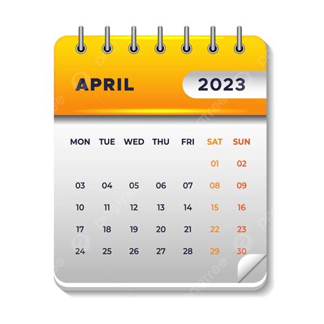 April 2023 3d Calendar April 2023 2023 Calendar April Png And Vector