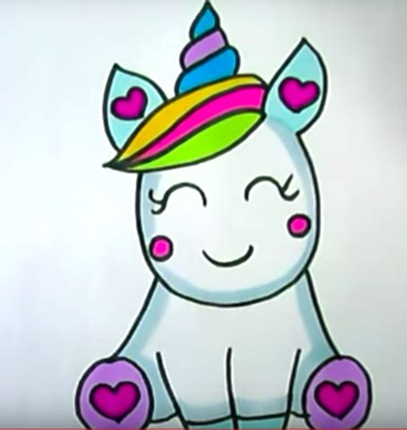 Dessin pour débutants dessin facile à faire dessin pour enfants apprends à dessiner et colorier une glace chat licorne kawaii dessin et coloriage pour enfants ma boutique. Comment Dessiner une Licorne - Dessin Licorne