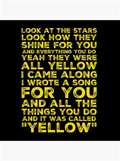 Lámina Fotográfica Coldplay Yellow Letras De Theacollection Redbubble