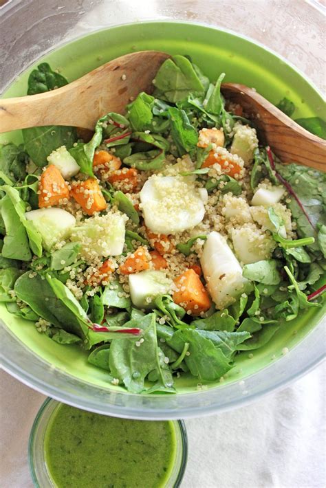 Kale Salad With Quinoa Sweet Potatoes And Cucumber