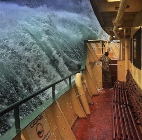 Rogue Wave As It Hits The Boat Rinterestingasfuck