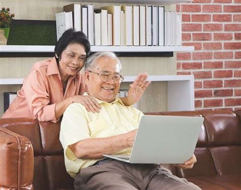 Senior People Lifestyle Concept Happy Asian Elderly Couple Making
