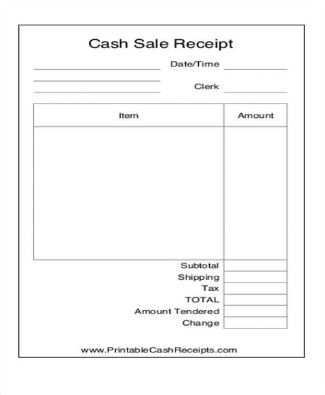 Blank Receipt Template Pdf Cards Design Templates Online Printable