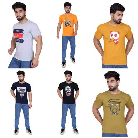 Digital Print Poly Cotton Men Half Sleeve Round Neck T Shirt At Rs 150 In Ludhiana
