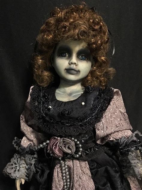 Gothic Girl 16 Ghost Haunted Ooak Assemblage Art Porcelain Doll Zombie