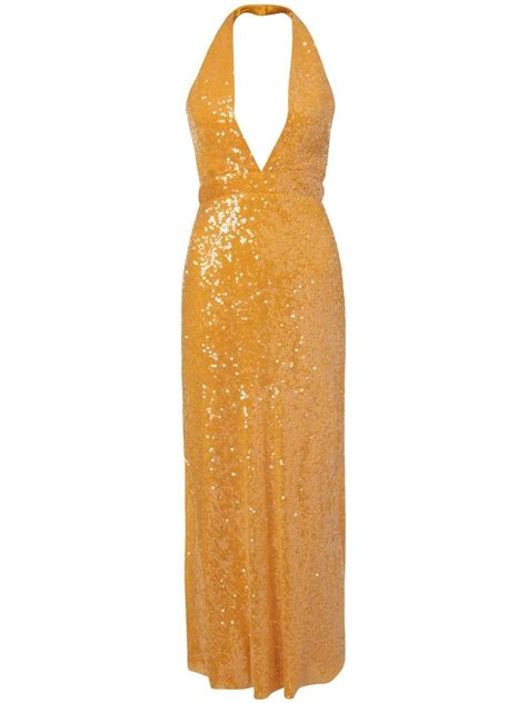 markarian valerie saffron sequin dress farfetch