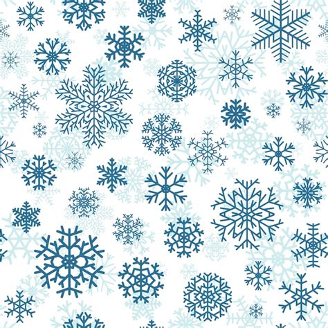 Premium Vector Christmas Seamless Pattern From Blue Snowflakes On