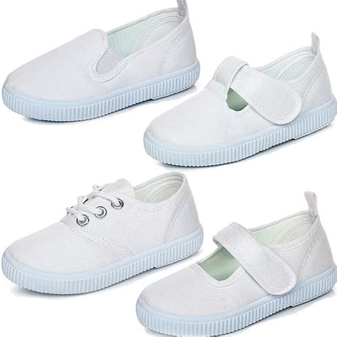 2017 Spring New Girls Boys White School Shoes Canvas Kids Soft Bottom