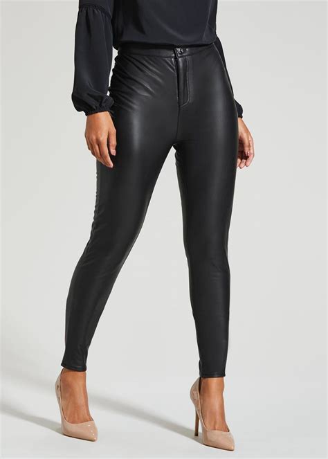 Pu High Waisted Trousers Black High Waisted Trousers Trousers