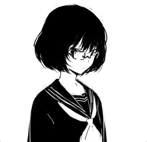 Anime Girl Short Hair Dark Anime Girl Manga Girl Anime Art Girl Girls Black Shorts Girls