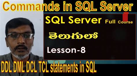 Sql Statements Ddl Dml Tcl Dcl In Sql Server Ms Sql Server Complete