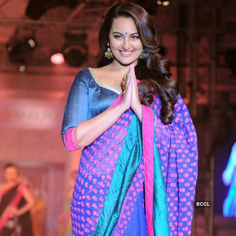 Saree Clad Actress Sonakshi Sinha Seen During A Fashion Show Hosted By Rajguru Sarees In Bangalore