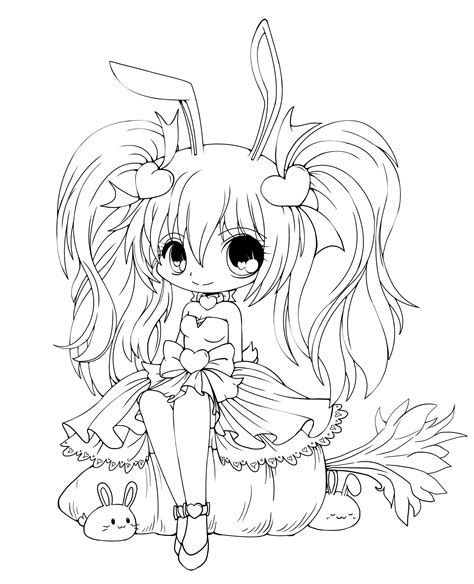 Chibi Anime Coloring Page To Print Coloringbay