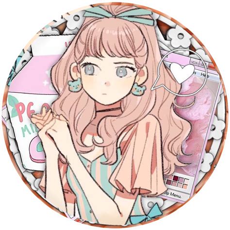 Peach Aesthetic Anime Girl Icon