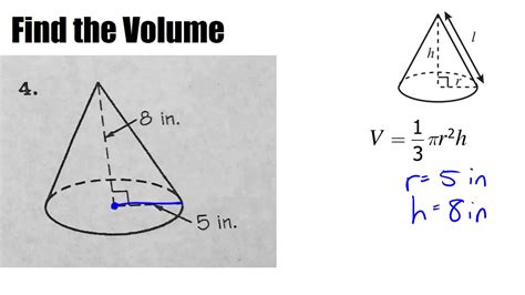 Volume Of A Cone 2 Youtube