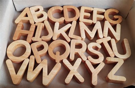 Wooden Letter 23 Wooden Magnetic Alphabet Letters Abc Etsy