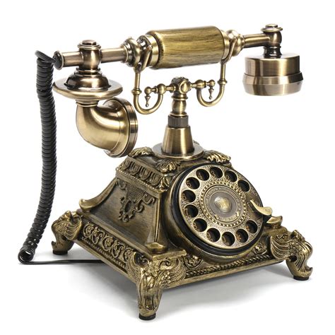 Meigar Retro Vintage Antique Style Rotary Dial Button Desk Telephone