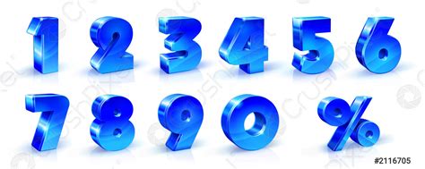 Set Of Blue Numbers 1 2 3 4 5 6 Stock Vector 2116705 Crushpixel