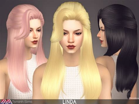 The Sims Resource Linda Hair By Tsminh Sims 4 Hairs