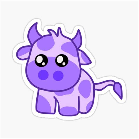 Purple Cow Sticker For Sale By Tiffyaesthetics Redbubble